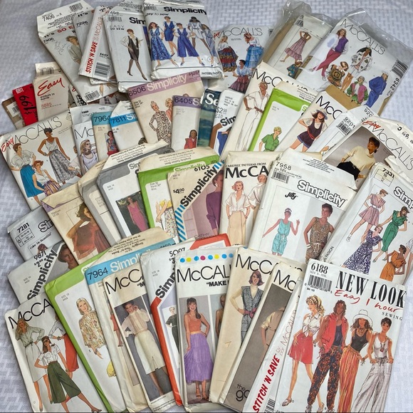 Vintage Sewing Patterns, Lot of 45, McCall’s and Simplicity, 70’-90’s - Picture 1 of 3